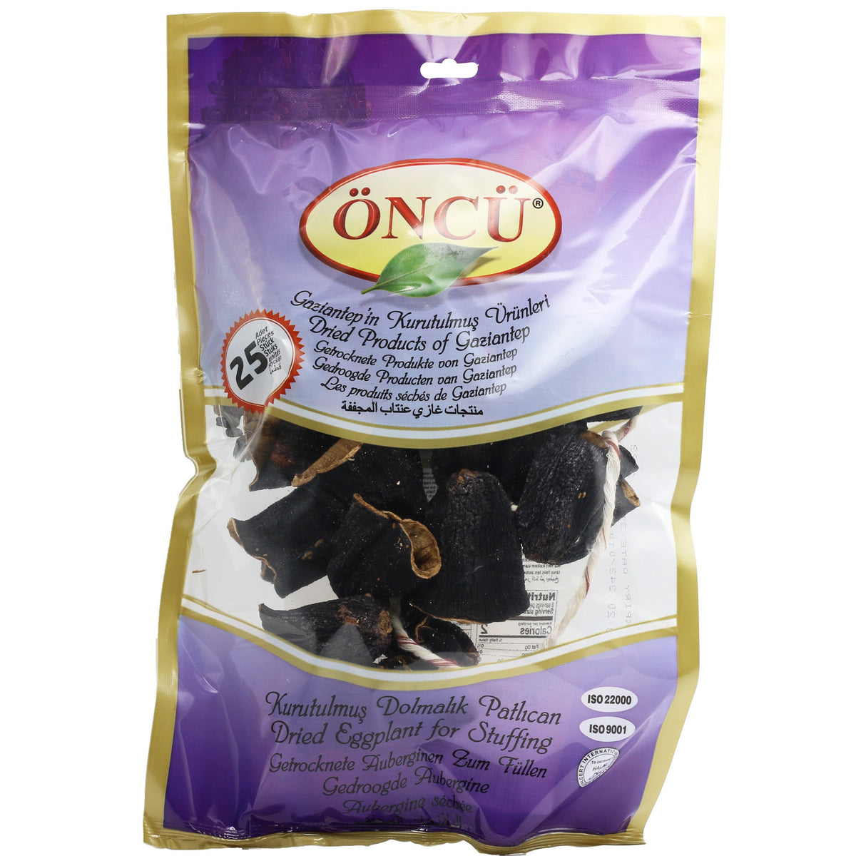 Öncü Dried Eggplant for Stuffing, 25 Pieces - front of pack
