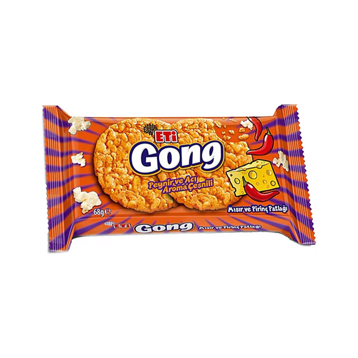 Eti Gong Cheese Hot (Mısır ve Pirinç Patlağı) 68 g