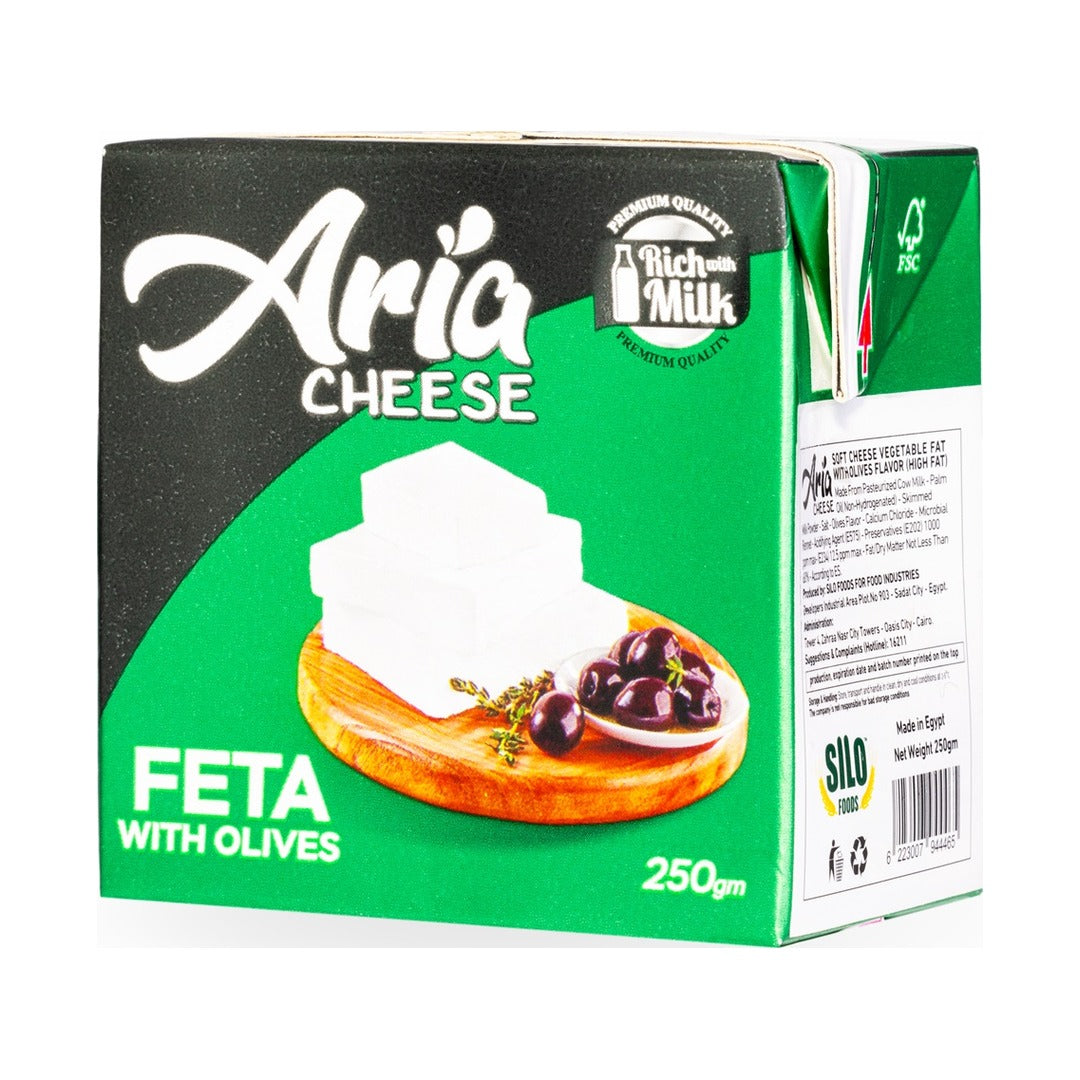 Aria Soft Cheese Vegetable Fat with Olives Flavor 250 g - front of pack