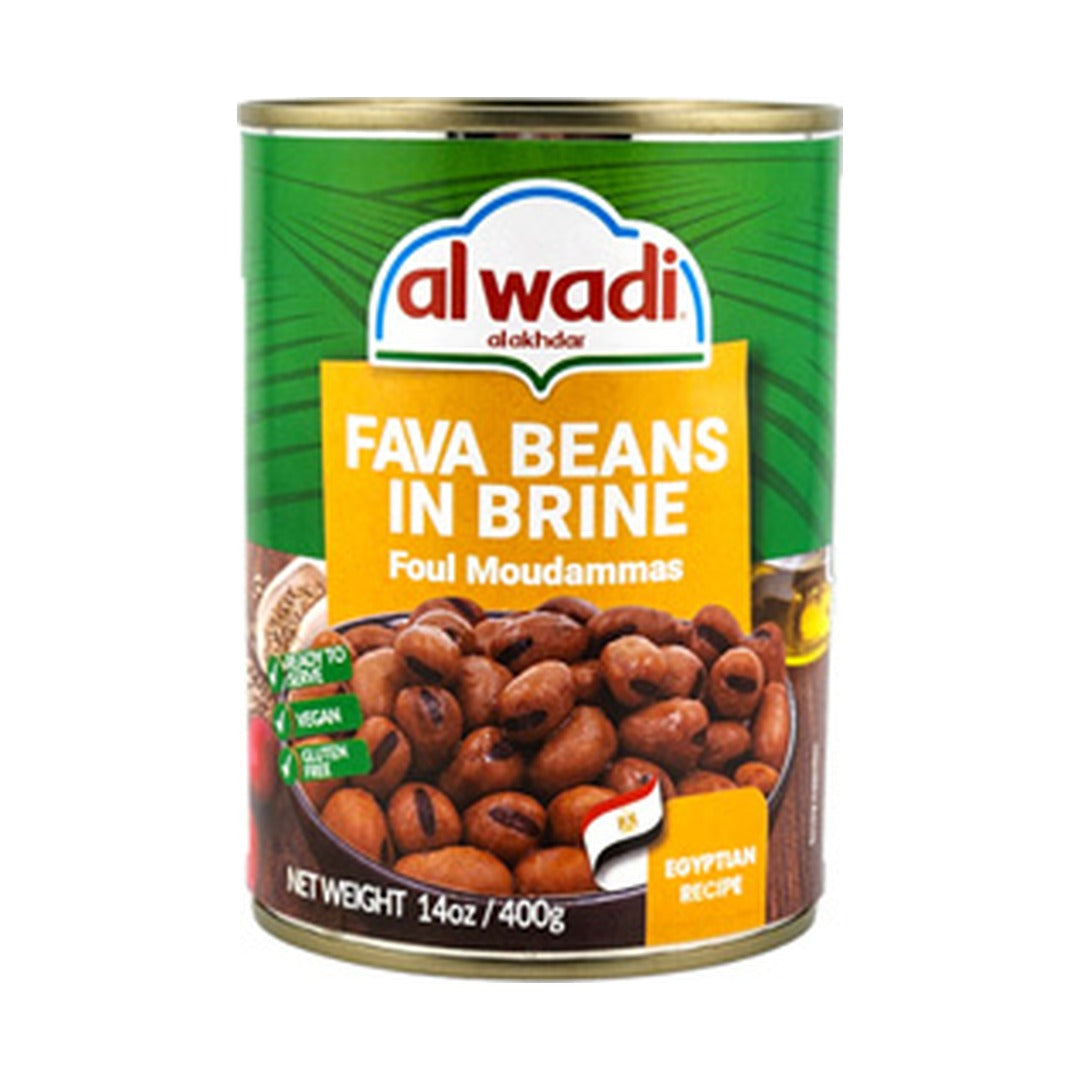 Al Wadi Egyptian Fava Beans Foul Moudammas with Cumin in Brine 396 g - front of pack