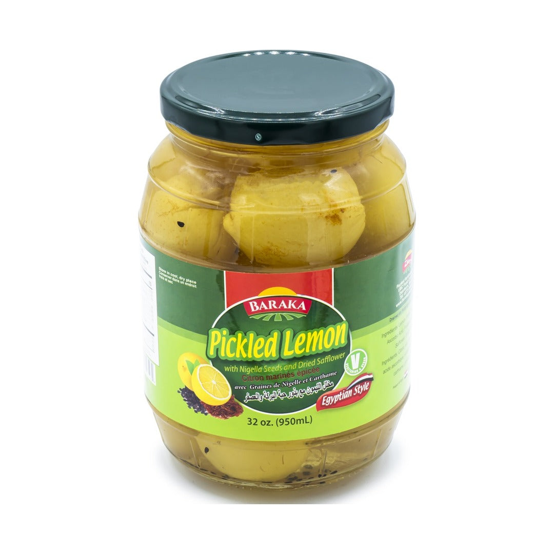 Baraka Pickled Lemon with Nigella Seeds & Dried Safflower Egyptian Style 950 g - front of pack