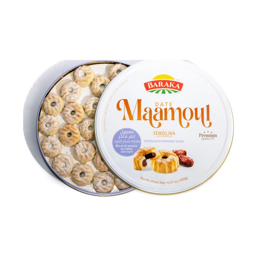 Baraka Semolina Date Maamoul with Icing Round 1 kg - front of pack