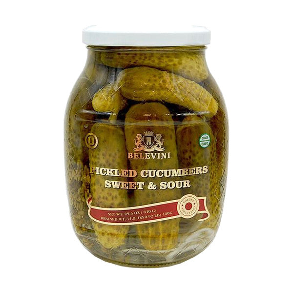 Belevini Sweet & Sour Cucumbers Pickled, 29.6 oz