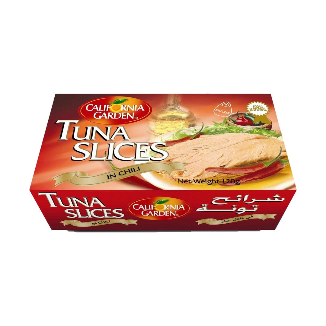 California Garden Tuna Chili Sliced 120 g - front of pack