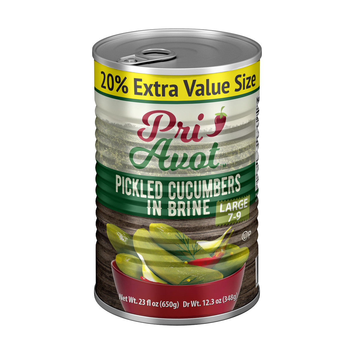 Pri Avot Pickled Cucumbers in Brine Large 7-9 23 fl oz
