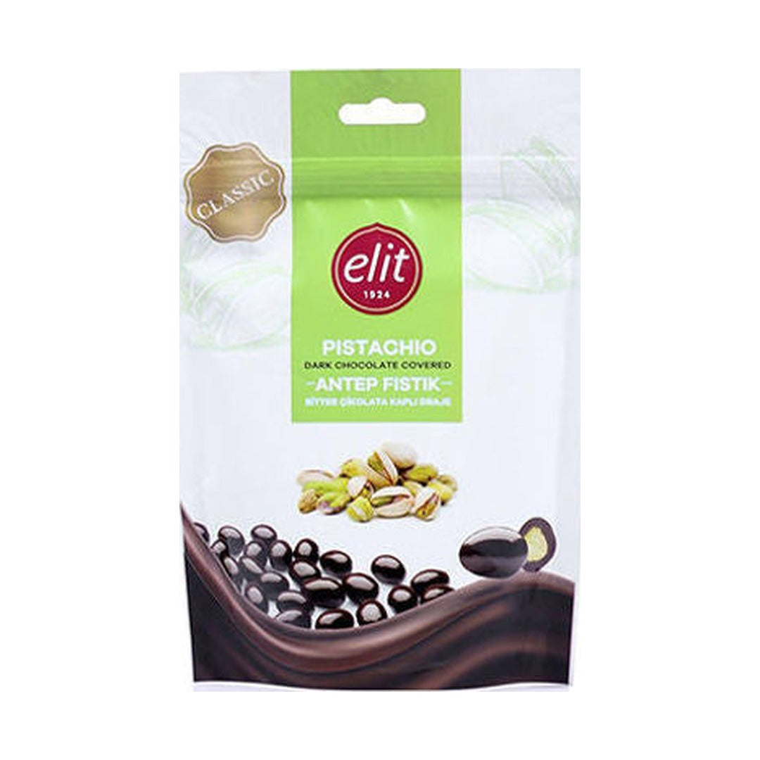 Elit Dark Chocolate Covered Pistachio Drage 125 g - front of pack