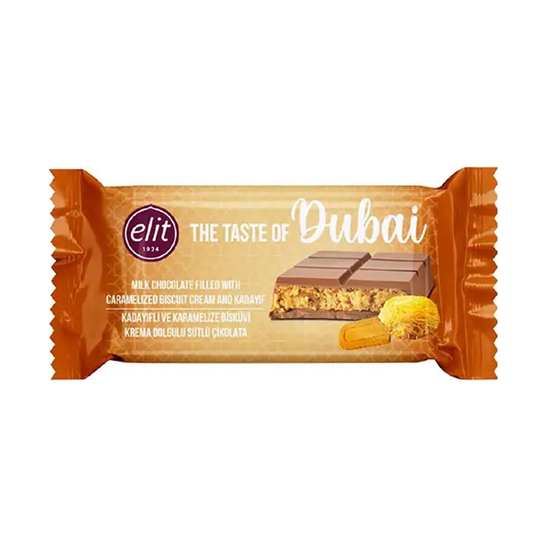 Elit Dubai Chocolate Lotus Bar 90 g - front of pack