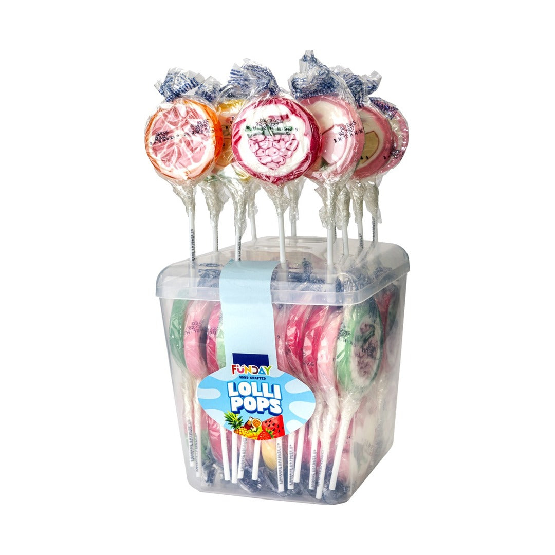 Funday Fruit Lollipops Mix Box 50 x 26 g - front of pack