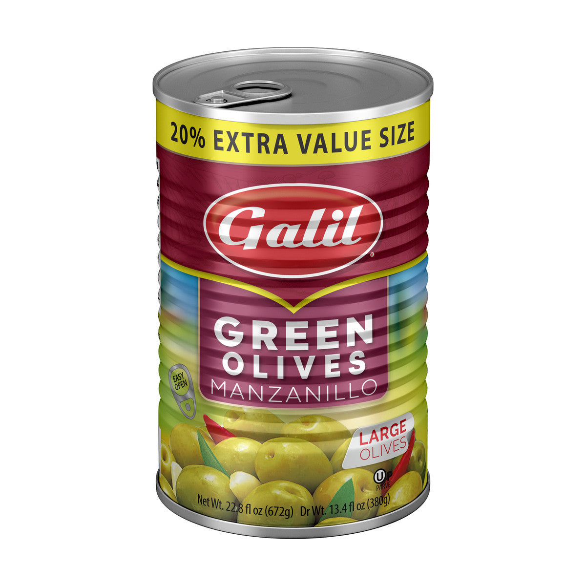 Galil Large Manzanillo Green Olives 672 g
