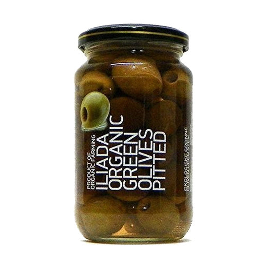 Iliada Pitted Organic Green Olives, 13 oz
