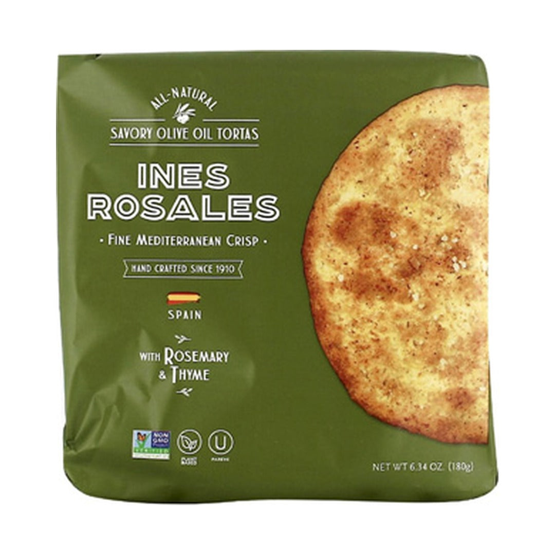 Ines Rosales Rosemary & Thyme Olive Oil Tortas 179 g - front of pack