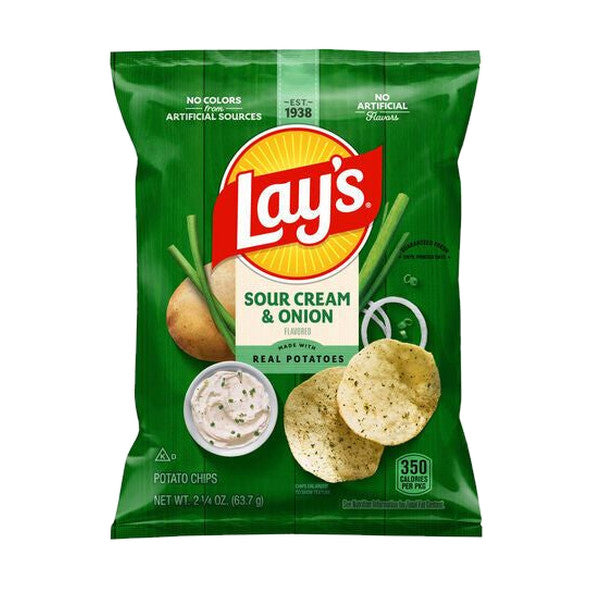 Lay's Sour Cream & Onion Flavored Potato Chips, 2.25 oz