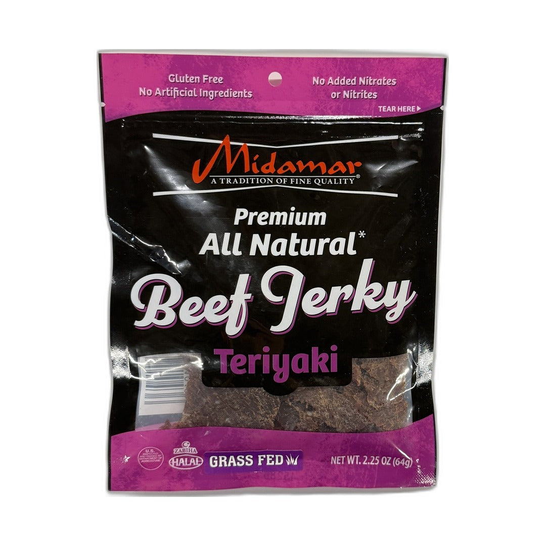 Midamar Halal Premium Teriyaki Flavored Beef Jerky 64 g - front of pack