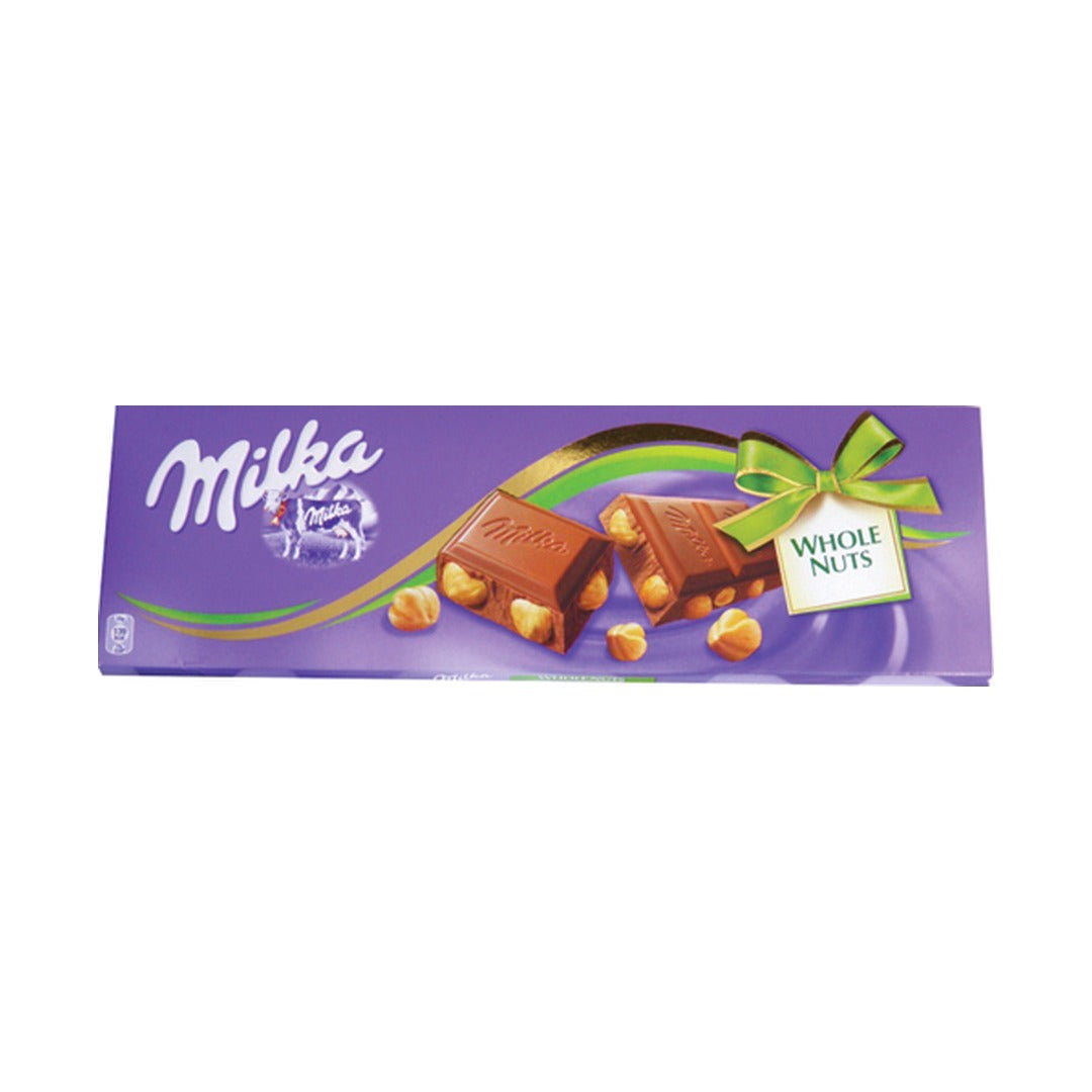 Milka Whole Nuts Chocolate Bars 250 g - front of pack
