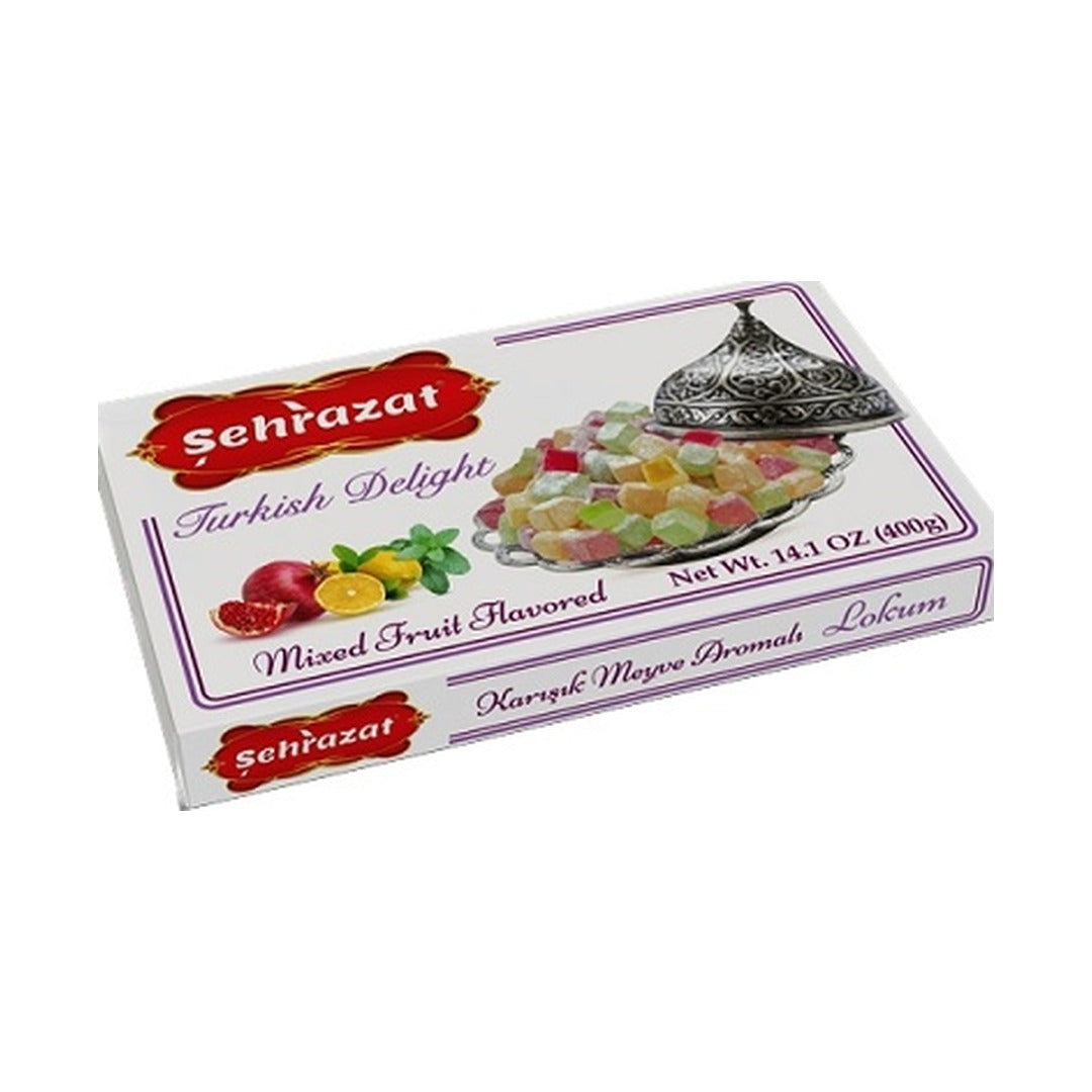Şehrazat Turkish Delight with Mix Fruit Flavored 400 g - front of pack