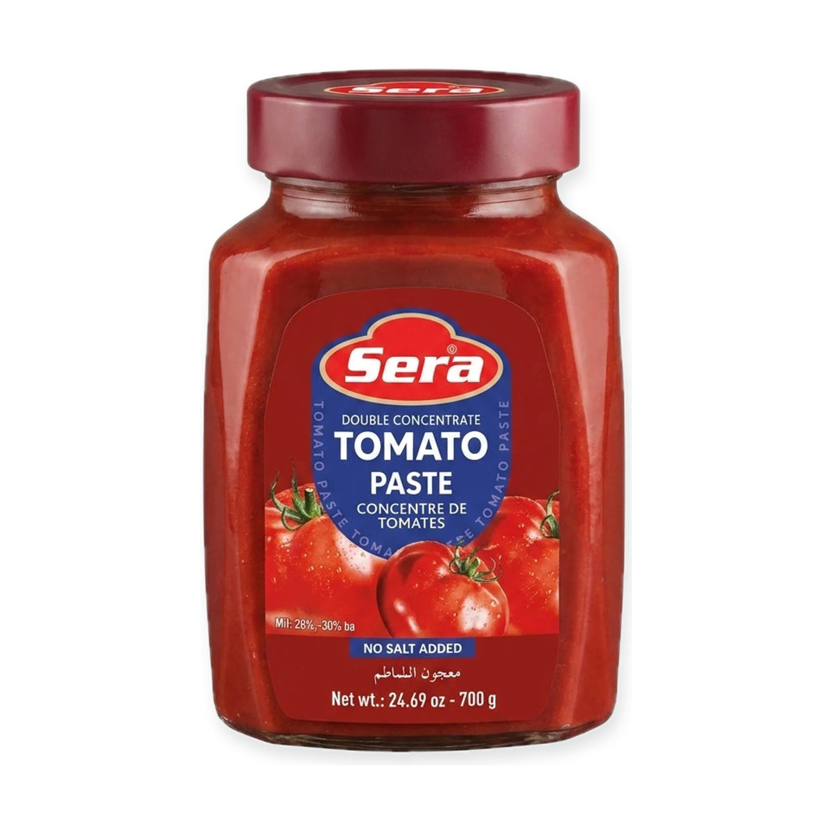 Sera double concentrate tomato paste, 700 g jar