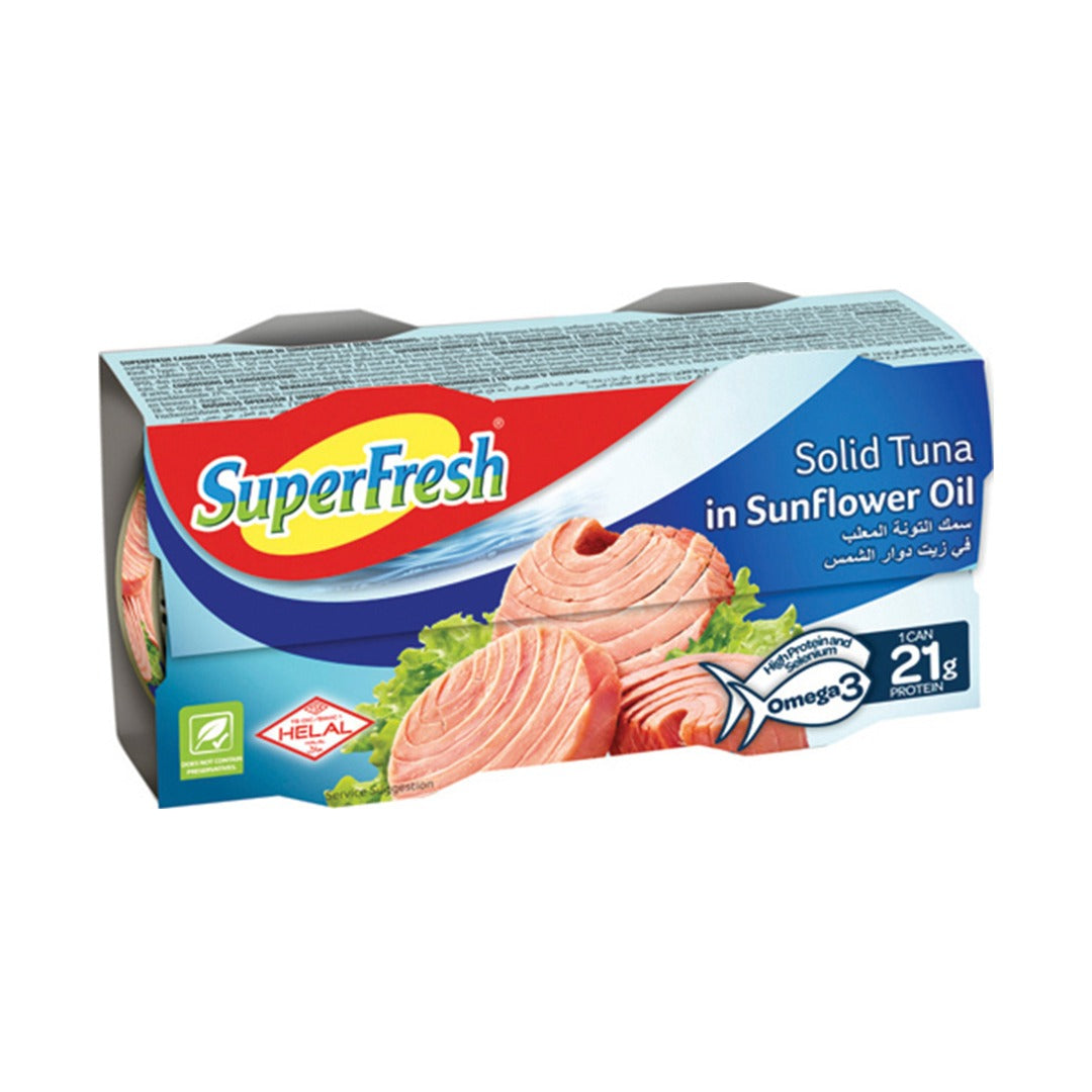 SuperFresh Solid Tuna in Sunflower Oil 2 x 140 g - front of pack
