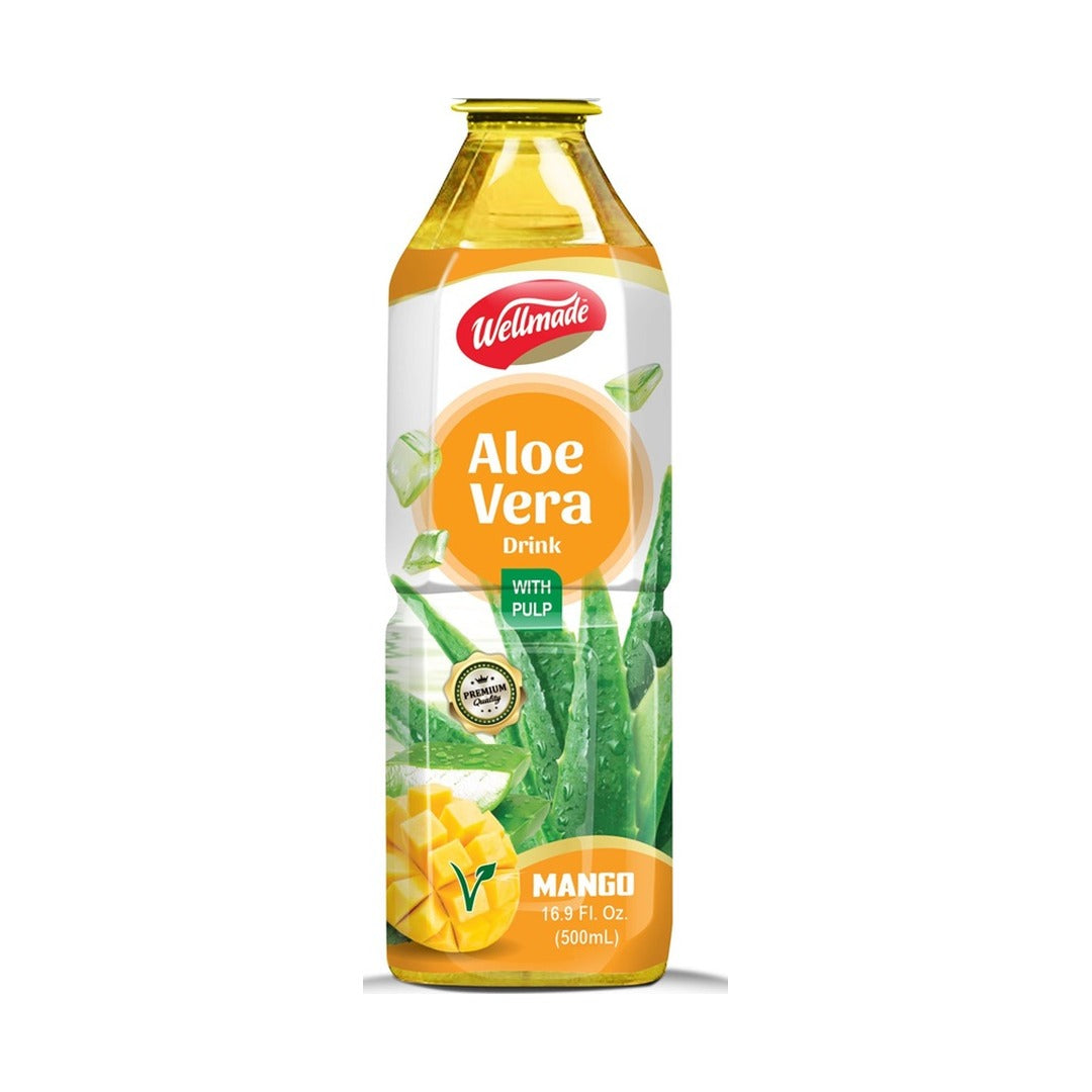 Wellmade Mango Aloe Vera 500 ml - front of pack