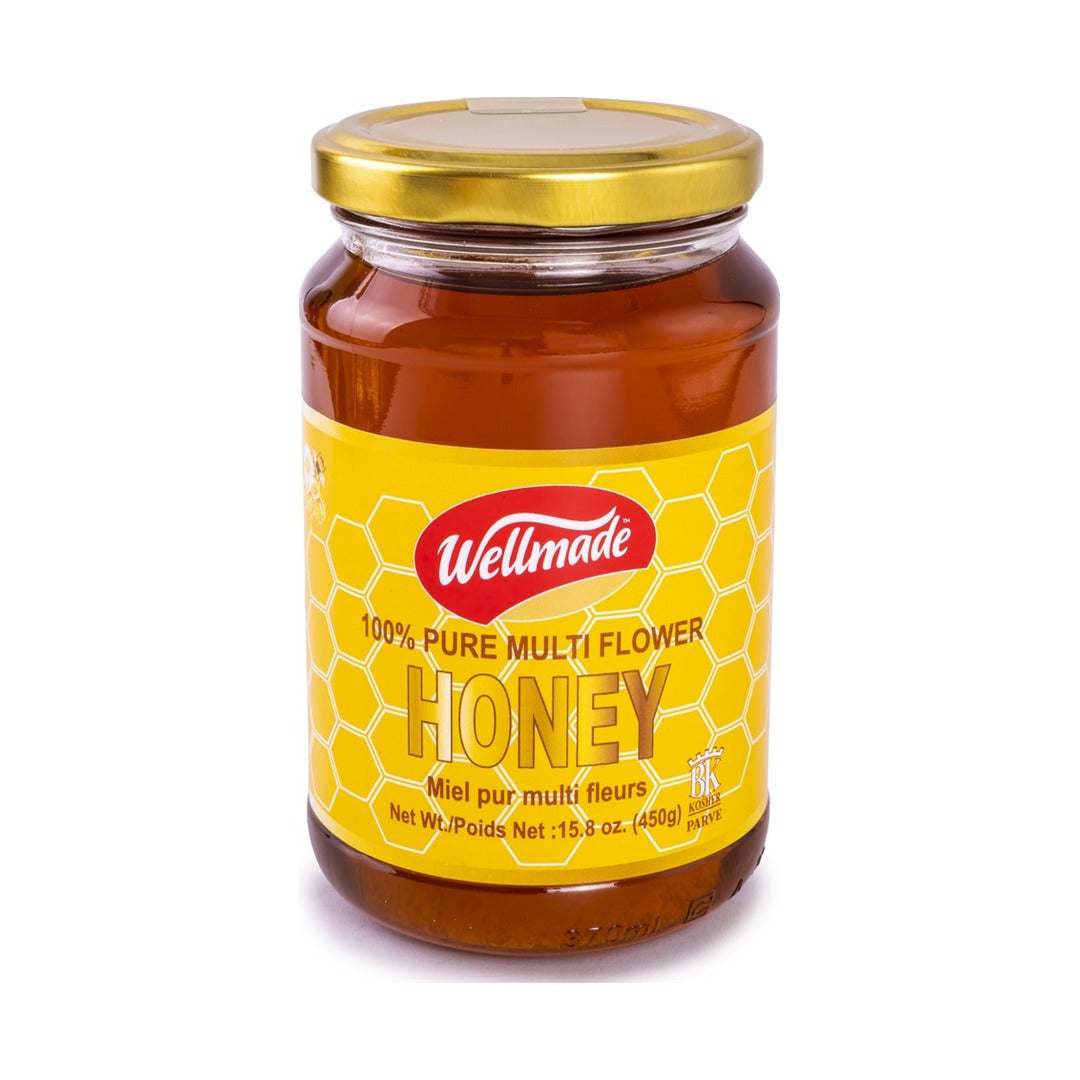 Wellmade Multi Flower Honey 450 g - front of pack