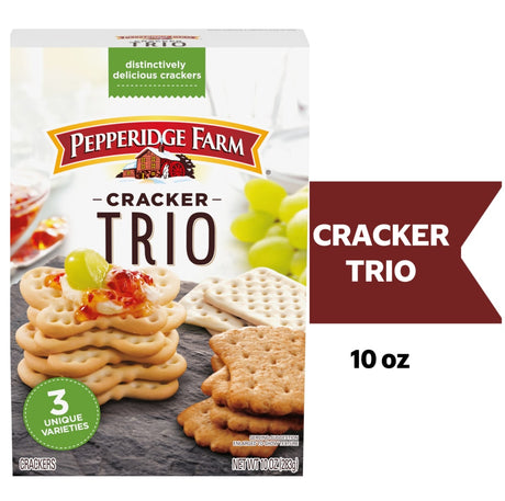 Pepperidge Farm Cracker Trio 10 oz box, front
