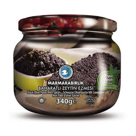 Marmarabirlik Baharatlı Zeytin Ezmesi black olive paste with spices, 340 g glass jar