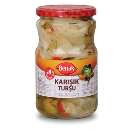 Berrak Karışık Turşu mixed pickles, 720 g glass jar