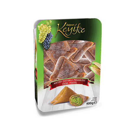 Keyifçe Antep Fıstıklı Pekmezli Özel Pestil pistachio fruit leather, 400 g tray pack