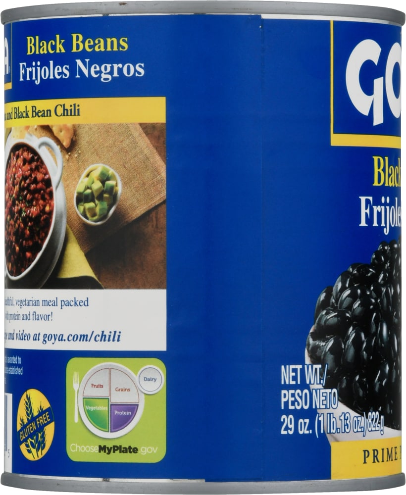 Goya Black Beans 29 oz can, side