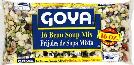 Goya 16 bean soup mix 16 oz - front of pack