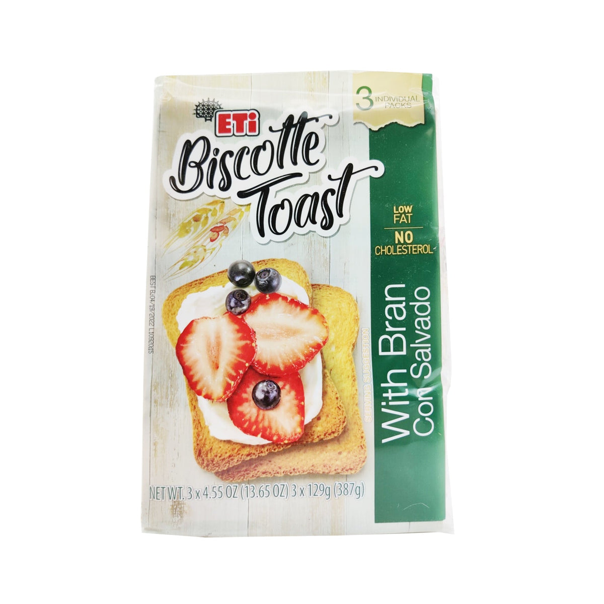 Eti Biscotte Wheat Toast Bread with Bran 387 g