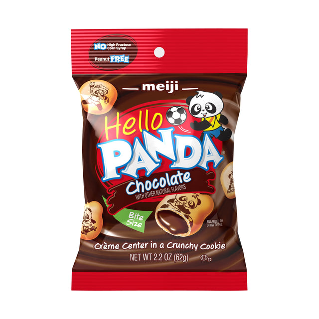 Meiji Hello Panda Chocolate cookies 2.2 oz bag, front