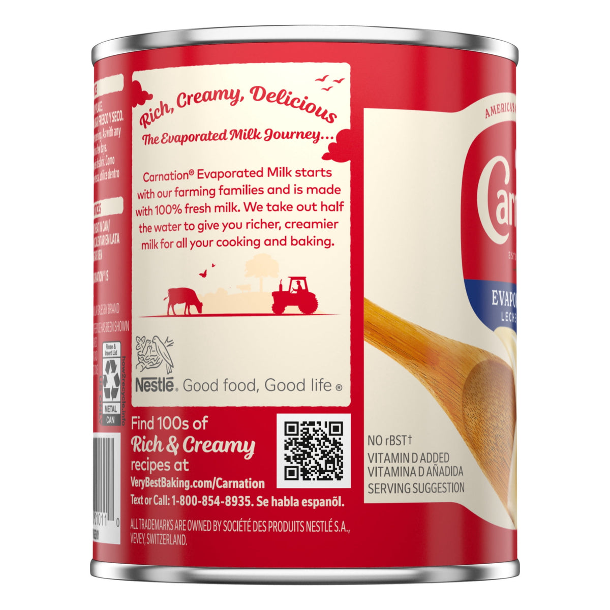 Carnation Evaporated Milk - 12 fl oz - side of pack