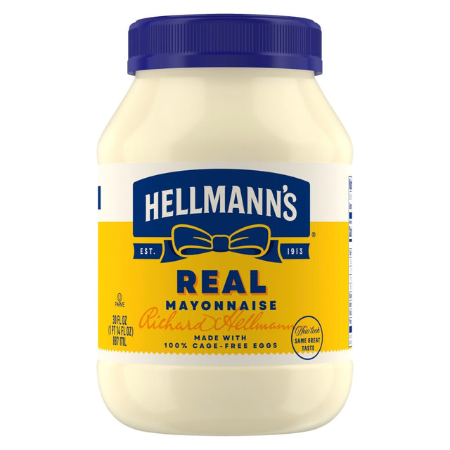 Hellmann's Real Mayonnaise 30 fl oz jar, front