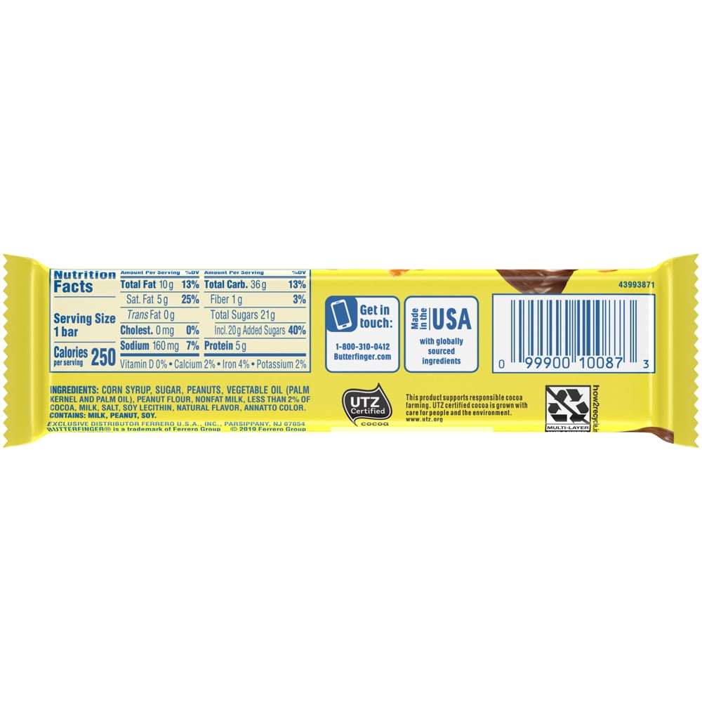 Butterfinger Bar - 1.9 oz - back of pack
