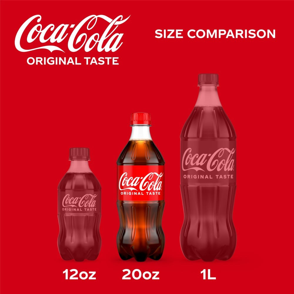 Coca-Cola soda 20 fl oz bottle - size comparison