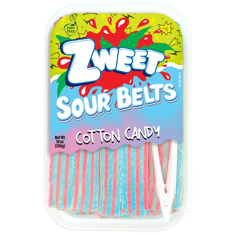 Sour Cotton Candy Belts | Zweet | 10 oz