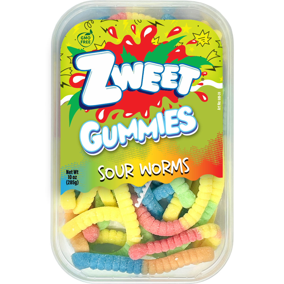 Neon Gummy Sour Worms