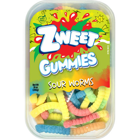 Neon sour gummy worms