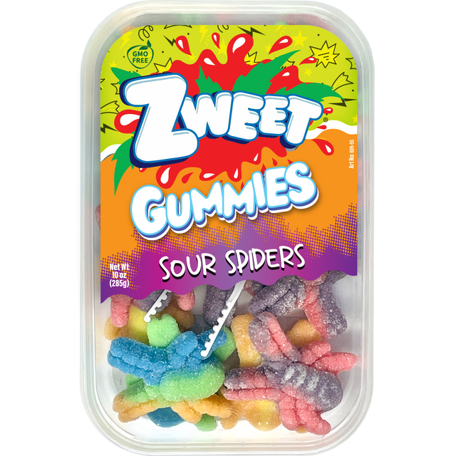 Sour Gummy Neon Spiders - 10 oz