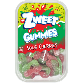 Sour Gummy Cherries, Zweet, 10 oz