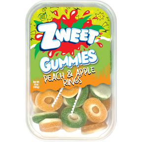 Gummy Peach and Apple Rings - 10 oz
