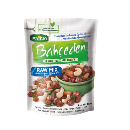Peyman Bahceden Raw Mixed Nuts 5.29 oz (150g) Pouch - High Fiber, Gluten Free