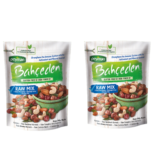 Peyman Bahceden Raw Mixed Nuts 5.29 oz (150g) Pouch, 2-Pack - Gluten Free