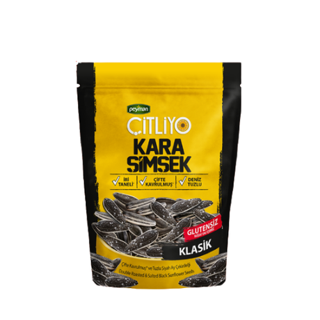 Peyman Çitliyo Kara Şimşek black sunflower seeds, salted and double roasted, 284 g (10 oz)