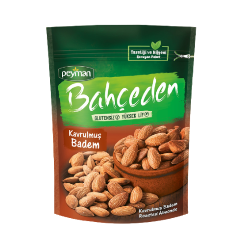 Peyman Bahceden Roasted Almonds 5.29 oz (150g) Pouch - Gluten Free Snack