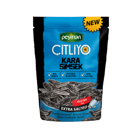 Peyman Çitliyo Kara Şimşek black sunflower seeds, extra salted, 284 g (10 oz)