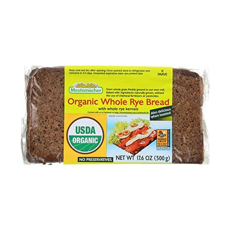 Mestemacher Organic Whole Rye Bread 500 g - front of pack