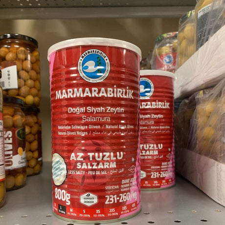 Marmarabirlik Siyah Zeytin black olives in brine, size L, 800 g red can