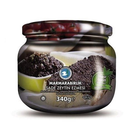 Marmarabirlik Sade Zeytin Ezmesi plain black olive paste, 340 g glass jar