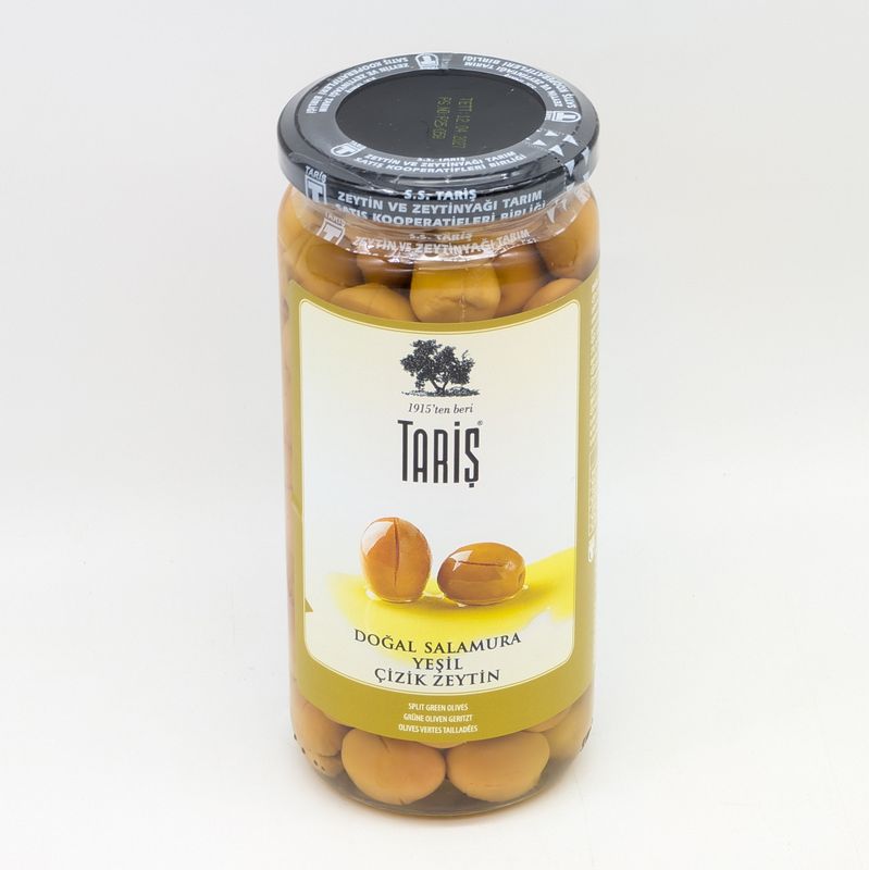 TARIS Scratched Green Olives - Edremit Yesil Cizik Zeytin 300g/485g